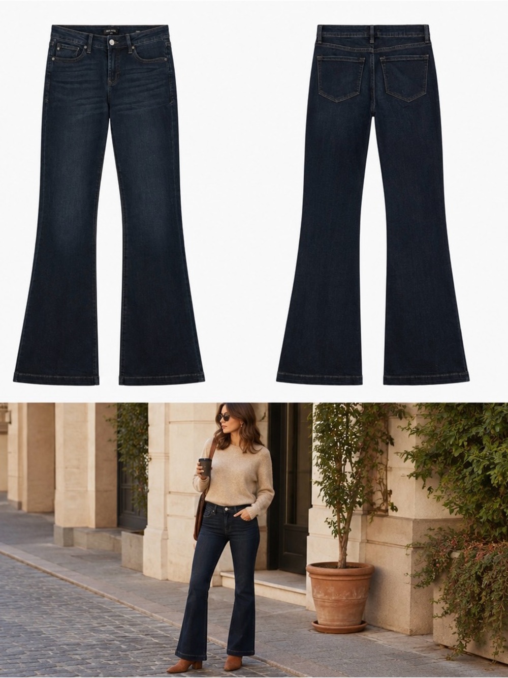 Dear John Rosie Dark Wash Mid Rise Flare Jeans Size 26
